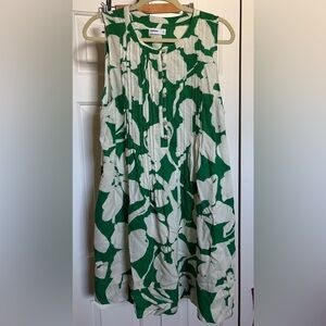 Sonoma Green and Cream Floral Midi Dress